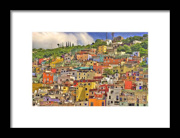 Architecture Framed Print featuring the photograph Guanajuato Hillside by Juli Scalzi