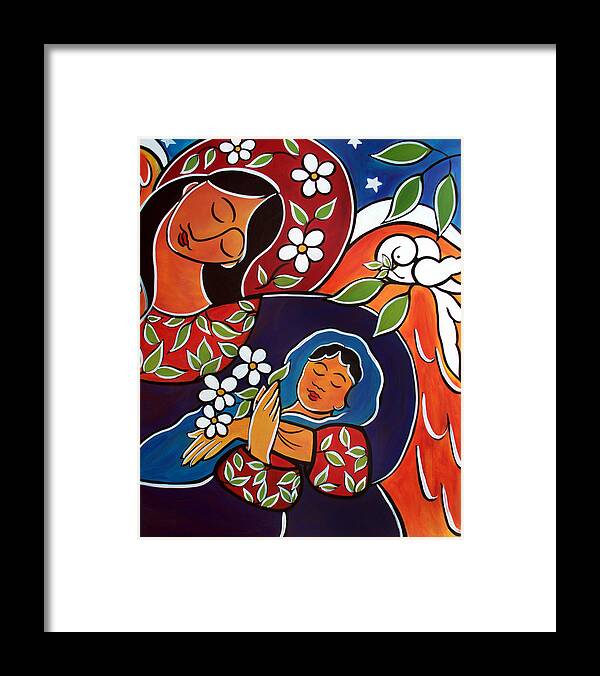 Guardian Framed Print featuring the painting Guardian Angel by Jan Oliver-Schultz