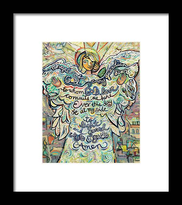 Jen Norton Framed Print featuring the painting Guardian Angel by Jen Norton