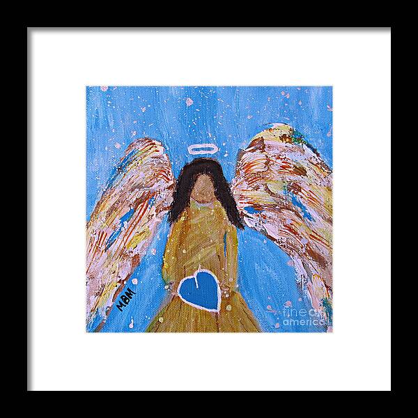 Angel Framed Print featuring the painting Guardian Angel by Mary Mirabal