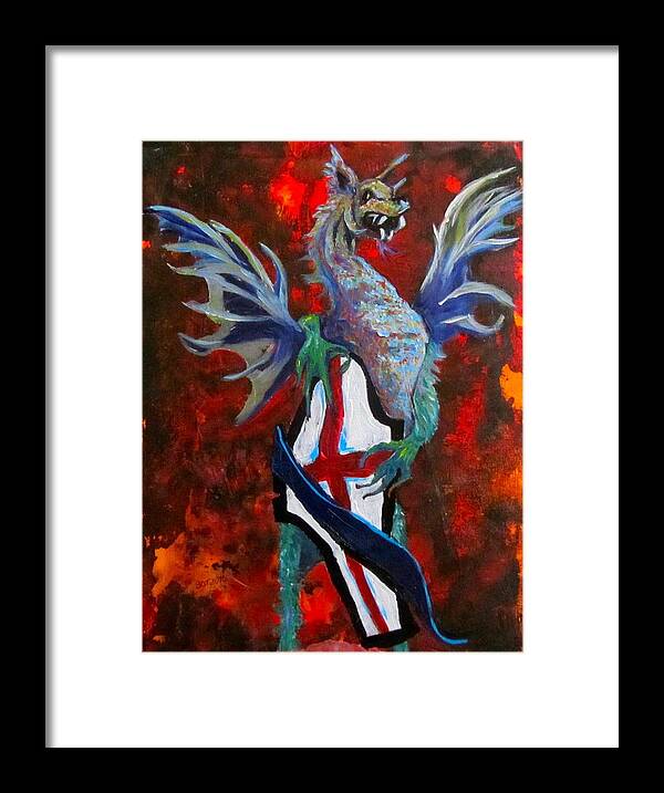 Dragon Framed Print featuring the painting Guardian at the Gate by Barbara O'Toole