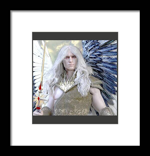 Guardian Angel Framed Print featuring the painting Guardian by Suzanne Silvir