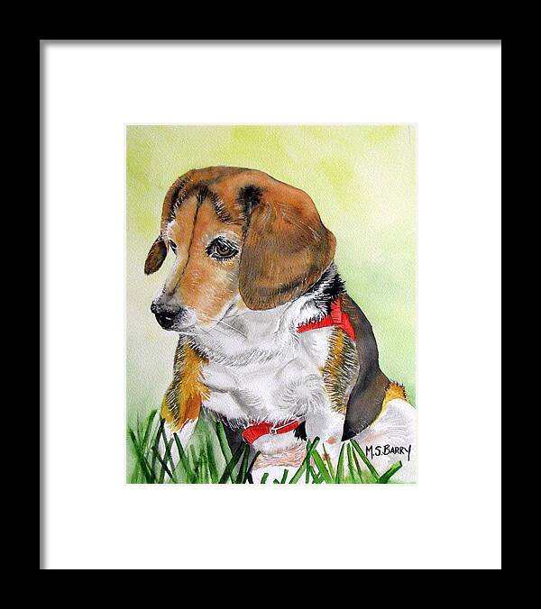 Dog Framed Print featuring the painting Gucci 1 by Maria Barry