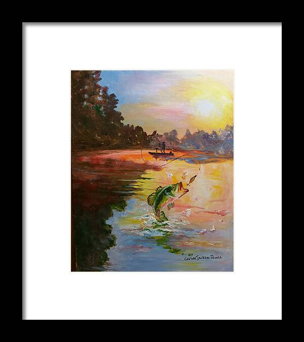 Landscape Framed Print featuring the painting Guist Creek, Shelbyville, Ky. by Carole Powell