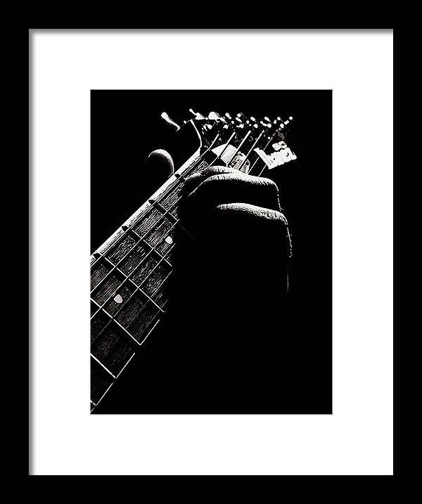 Guitar Framed Print featuring the painting Guitars details - 01 by AM FineArtPrints