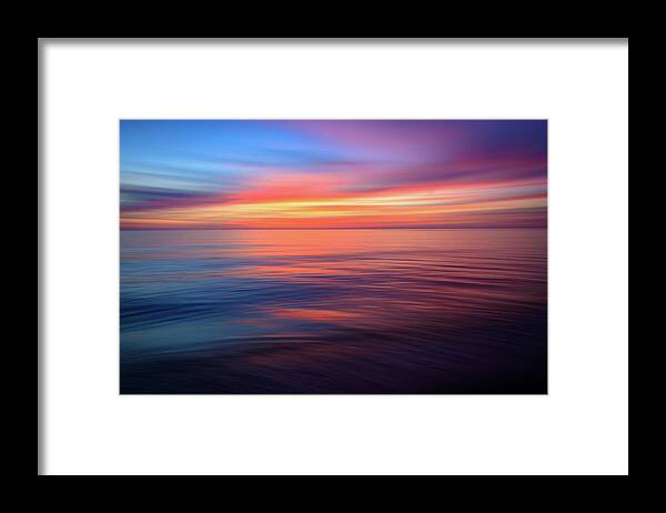Abstract Framed Print featuring the photograph Gulf Coast Sunset Ocean Abstract by R Scott Duncan