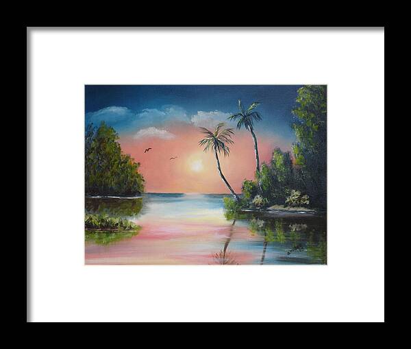 Sunset Framed Print featuring the painting Gulf Coast Sunset by Susan Kubes