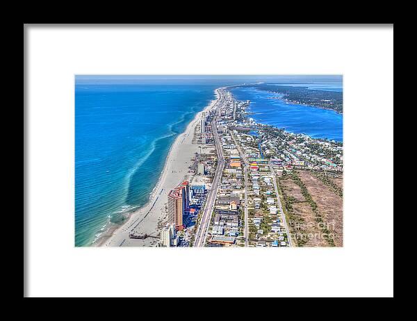 Gulf Shores Framed Print featuring the photograph Gulf Shores Beach Looking W by Gulf Coast Aerials -