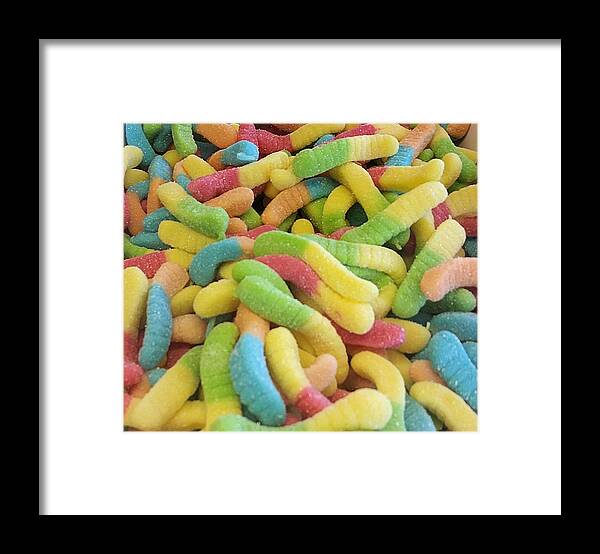 Gummy Worms Framed Print featuring the photograph Gummy Worms by Robert Banach