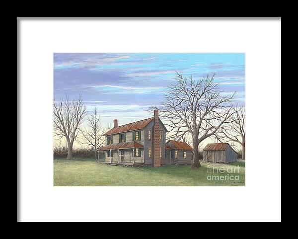 Country Scene Art Framed Print featuring the painting Gumtree Road by Phil Christman