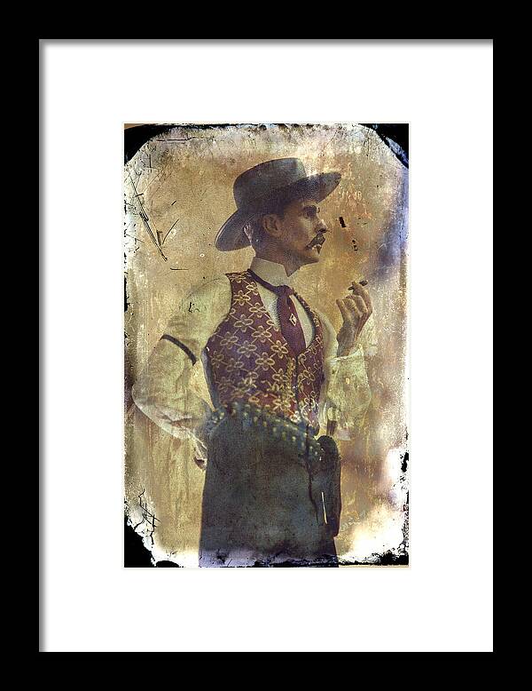 Doc Holliday Framed Print featuring the photograph Gunslinger III Doc Holliday in fine attire by Toni Hopper