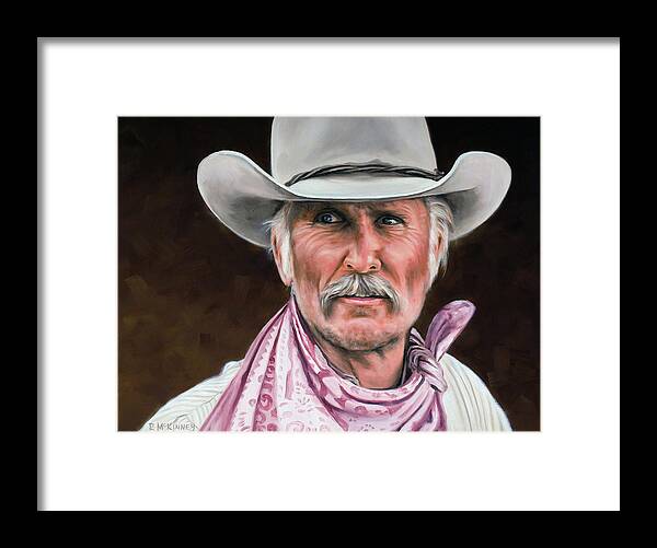 Cowboy Framed Print featuring the painting Gus McCrae Texas Ranger by Rick McKinney