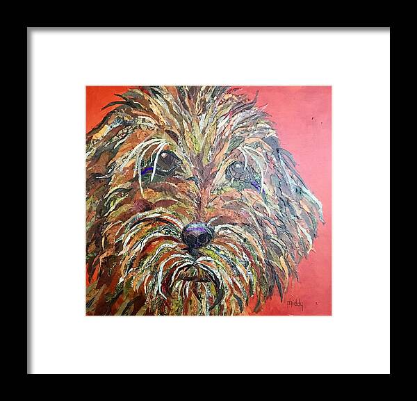 Dog Framed Print featuring the painting Gus by Phiddy Webb