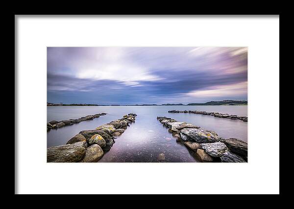 By The Sea Framed Print featuring the photograph Hafrsfjord - Stavanger, Norway - Seascape, travel photography by Giuseppe Milo