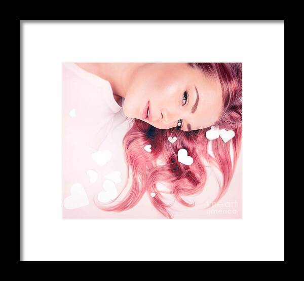 Affection Framed Print featuring the photograph Hair idea for Valentine's day by Anna Om