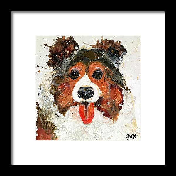 Dog Framed Print featuring the painting Hair by Kasha Ritter