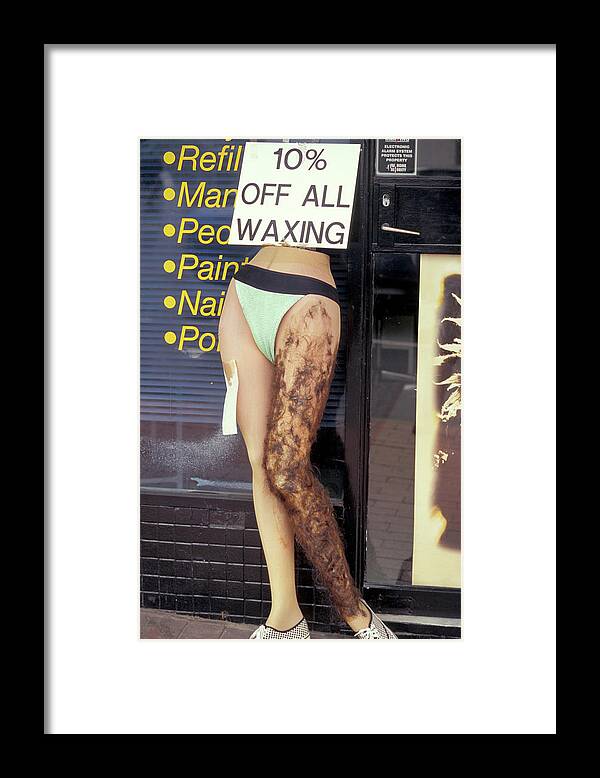 Sign Framed Print featuring the photograph Hair Today, Gone Tomorrow by Jerry Griffin
