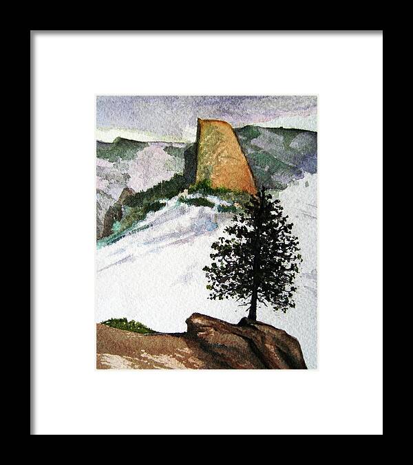 Scenery Framed Print featuring the painting Half Dome by Karen Coggeshall
