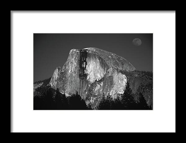 Half Dome Moonrise Framed Print featuring the photograph Half Dome Moonrise by Raymond Salani III