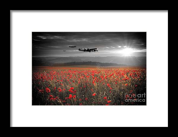 Handley Page Halifax Framed Print featuring the digital art Halifax Bomber Boys by Airpower Art