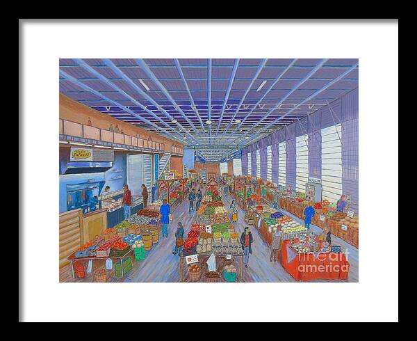 Market Framed Print featuring the pastel Halifax Seaport Farmers Market by Rae Smith