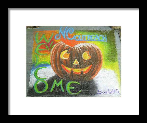 Pumpkin Framed Print featuring the pastel Halloween NCOHC Welcome by Scarlett Royale