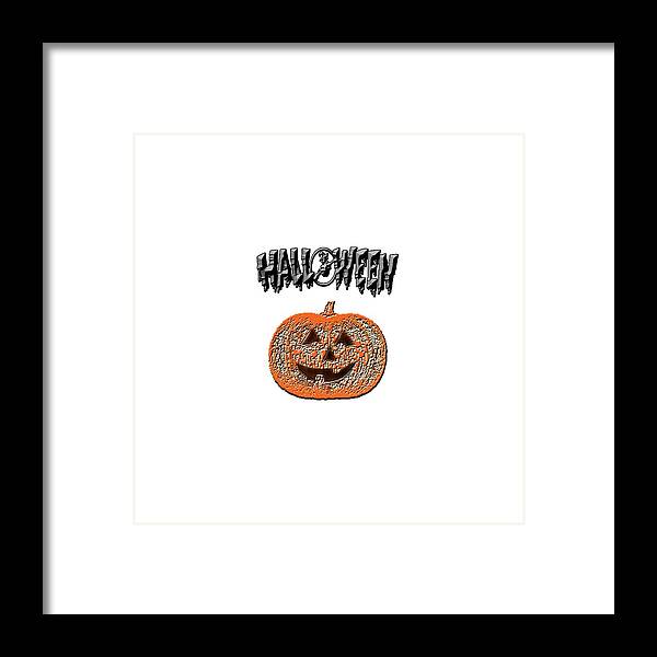 Halloween Framed Print featuring the digital art Halloween Pumpkin by Judy Hall-Folde