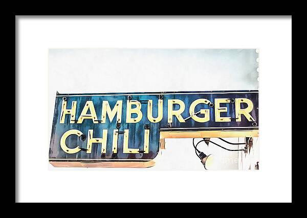 Hamburger Framed Print featuring the digital art Hamburger Chili Chicago by Edward Fielding