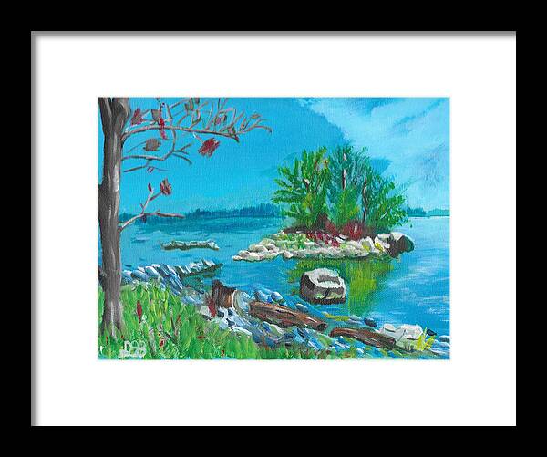 Landscape Framed Print featuring the painting Hamilton inner bay by David Bigelow