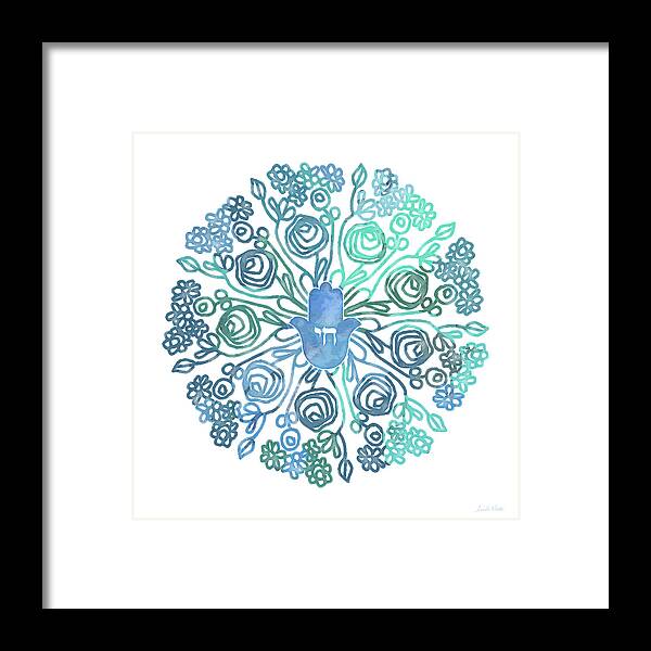 Hamsa Framed Print featuring the mixed media Hamsa Mandala 1- Art by Linda Woods by Linda Woods