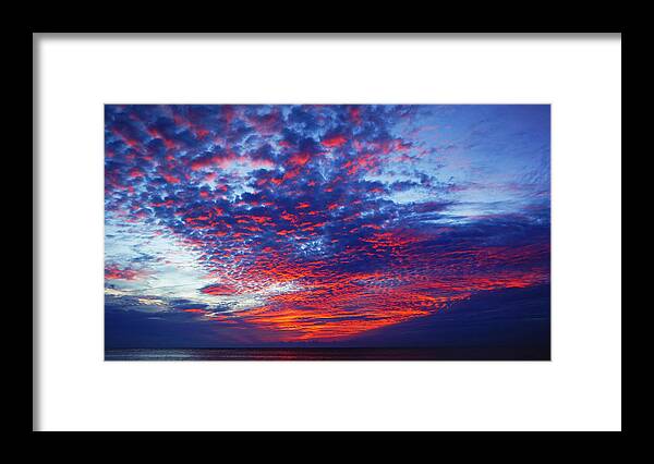Red Framed Print featuring the photograph Hand of God at Sunrise by Lawrence S Richardson Jr