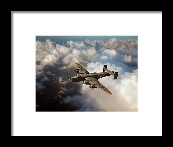 Handley Page Halifax Framed Print featuring the photograph Handley Page Halifax B III above clouds by Gary Eason