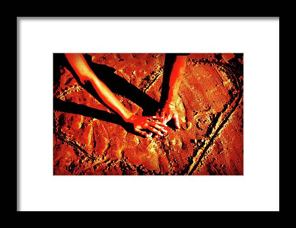 Hands Framed Print featuring the photograph Hands in Love by Charles Benavidez