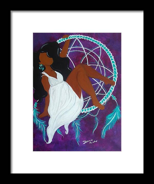 Dreamcatchers Framed Print featuring the painting Hang on to your DREAMS by Diamin Nicole