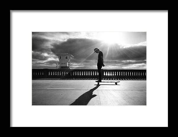 Skateboarding Framed Print featuring the photograph Hang Zen by Jeffrey Ommen