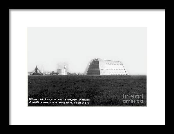 Hangar One Framed Print featuring the photograph Hangar One at Moffett Field, California Circa 1932 by Monterey County Historical Society