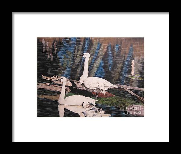 Wildlife Framed Print featuring the pastel Hanging Out by John Huntsman
