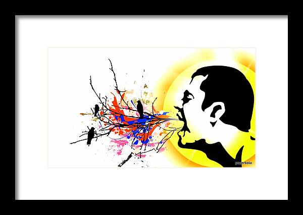 Achieve Happiness Framed Print featuring the digital art Happiness Must Be Born Within Us 1 by Paulo Zerbato