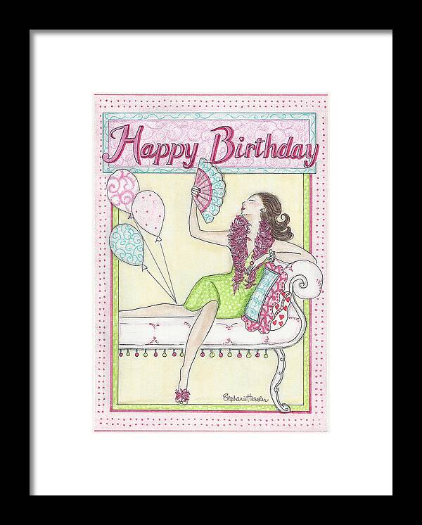 Happy Birthday Framed Print featuring the mixed media Happy Birthday by Stephanie Hessler
