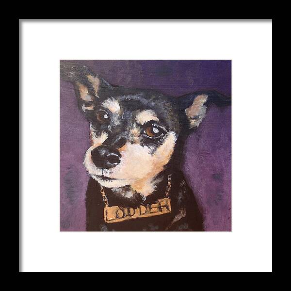 Min Pin Framed Print featuring the painting Happy by Carol Russell