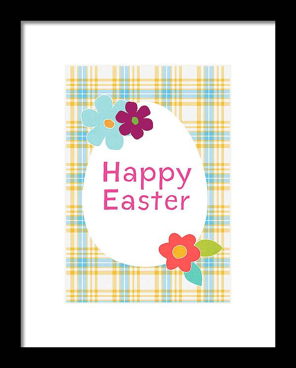 Easter Framed Print featuring the digital art Happy Easter Egg- Art by Linda Woods by Linda Woods