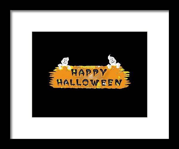  Framed Print featuring the digital art Happy Halloween - T-Shirt by Robert J Sadler