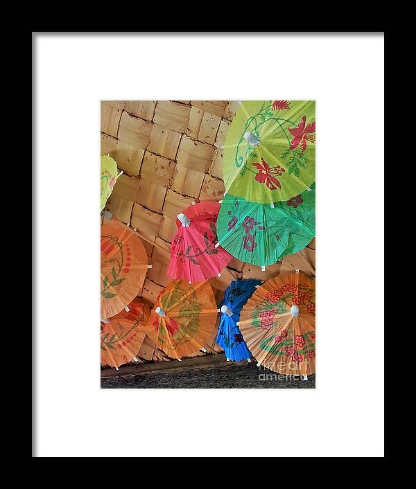 Tropical Framed Print featuring the photograph Happy Umbrellas by Jennie Stewart