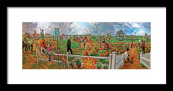 Harbes Family Farm Framed Print featuring the painting Harbe's Family Farm by Bonnie Siracusa