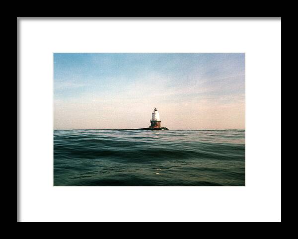 Harbor Of Refuge Framed Print featuring the photograph Harbor of Refuge Lighthouse Delaware Bay Atlantic Ocean by Wayne Higgs