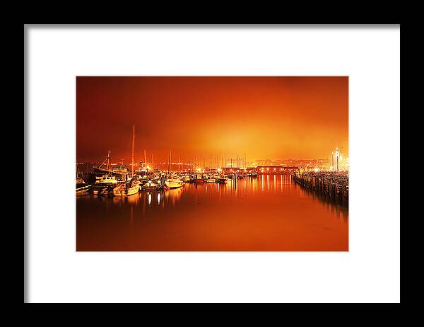 Seascape Framed Print featuring the photograph Harbor rays by Gouzel -