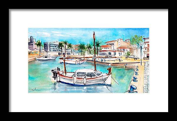 Travel Framed Print featuring the painting Harbour Of Cala Ratjada 02 by Miki De Goodaboom