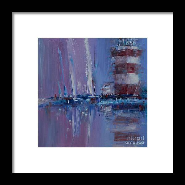 Harbor Framed Print featuring the painting Harbour Town Sail by Dan Campbell