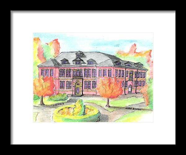 Drawings By Paul Meinerth Framed Print featuring the drawing Hardie Building Beverly by Paul Meinerth