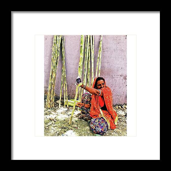 Mobilephotography Framed Print featuring the photograph Hardworking Woman Making Other's Life by Manthan Patel